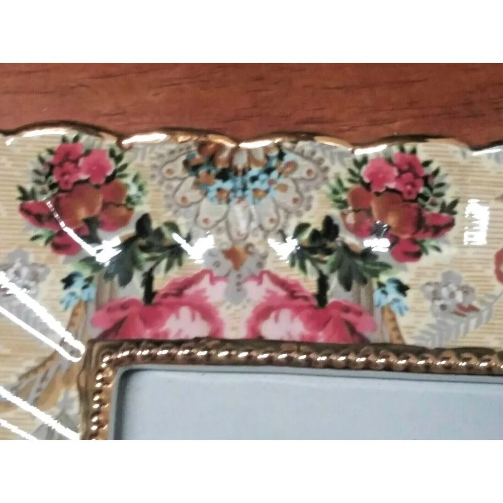 NEW Nantucket Photo Frame CERAMIC floral 4